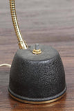 Mid-Century Modern Brass Gooseneck Desk Lamp, Black & Gold, USA, circa 1950s