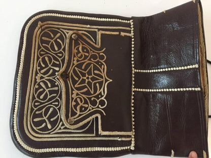 Collectible Vintage Hand-tooled Leather African Berber Tribal Moroccan Bag 1960