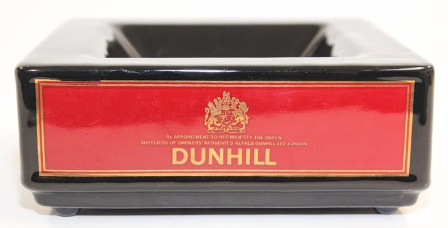 Dunhill Cigar Ashtray Catchall England Black and Red Collectible 1970
