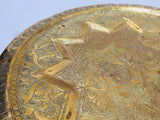 Middle Eastern Moorish Antique Round Brass Tray 20 inches