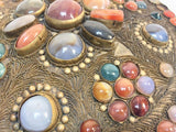Large Vintage Agate Inlaid Moorish Wedding Jewelry Dressing Box