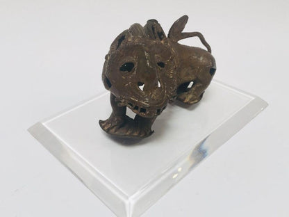 Vintage West African Cast-Brass Mythical Lion Folk Art Sculpture, circa 1960