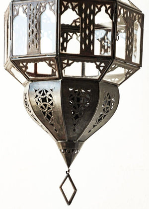 Handcrafted Moorish Glass Lantern Octagonal Shape