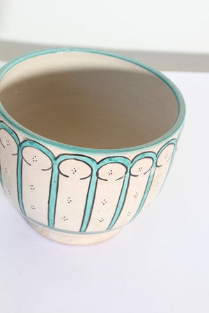 Moorish Ceramic Glazed Covered Urn Handcrafted in Fez Morocco