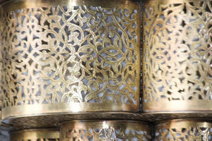 Large Moroccan Brass Chandelier Moorish Alhambra