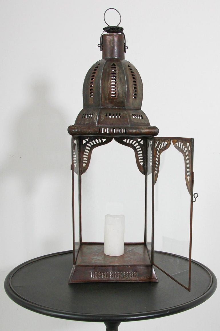 Moroccan Lantern in Metal and Clear Glass