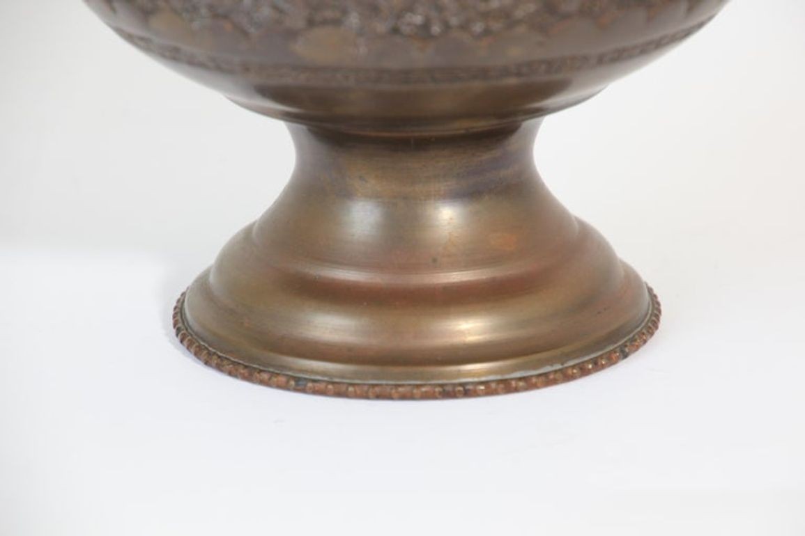 Moorish Copper Footed Vase, Handmade Turkish Design, Mid-20th Century