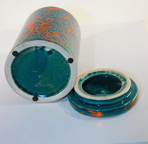 Moroccan Ceramic Blue and Copper Urn with Lid