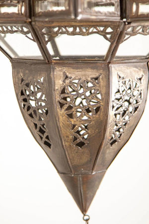 Moroccan Hanging Glass Lantern in Moorish Star Shape