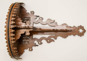 1920s Antique Moroccan Wall Bracket Shell Inlay Moorish Wall Shelf