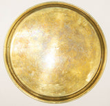 Islamic Art Handcrafted Etched Polished Brass Tray 12.5 in. Collectible 1940s