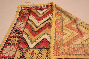 1960s Moroccan authentic Berber Rug Orange Yellow and Ivory 10 ft x 5ft.