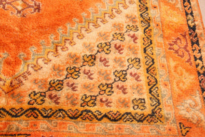 1960s Moroccan Berber Rug Burnt Orange 16ft Long