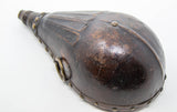 Antique African Moroccan Wood and Leather Flask 19th century