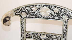 Anglo-Indian Mughal Mother of Pearl Inlaid Side Chair with Ram's Head 1 of 4