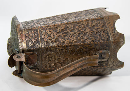 19th Century Antique Indo-Persian Copper Teapot with Floral Design