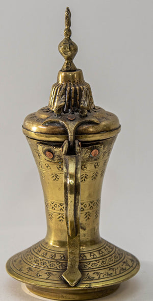 Antique Islamic Dallah Arabic Turkish Brass Coffee Pot or Tea Pot