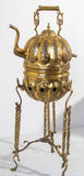 Moroccan Brass Tea Kettle on Stand Handcrafted in Fez Morocco 1930