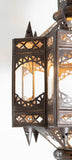 Moroccan Hanging Clear Glass Lantern in a Moorish Star Shape
