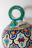 Moroccan Ceramic Glazed Water Jug Handcrafted in Fez Morocco