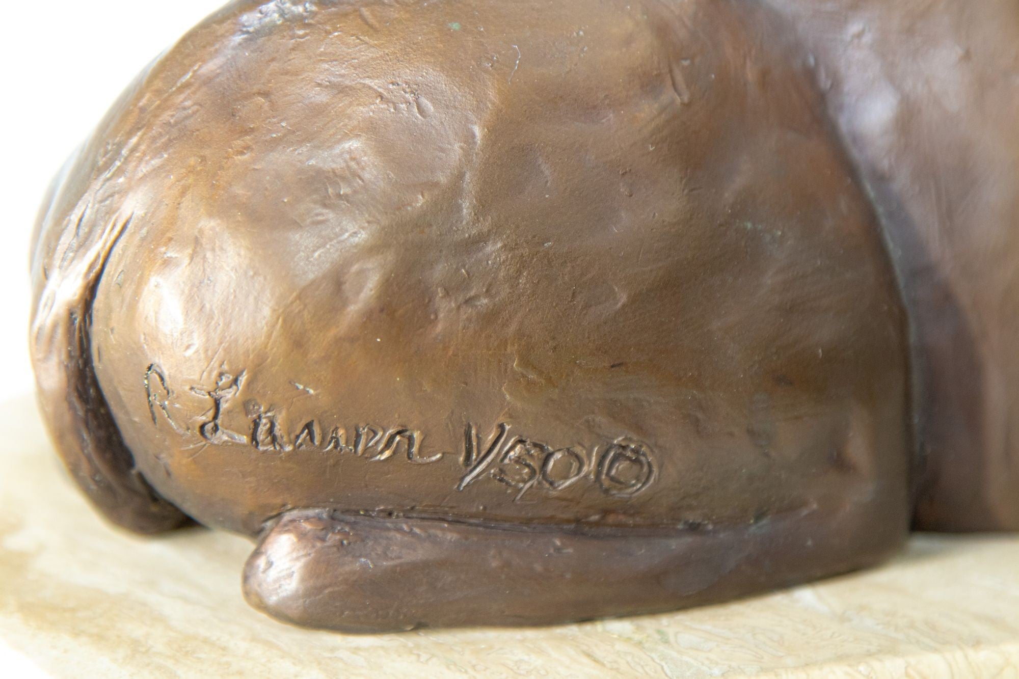 Bronze Resting Camel Sculpture on Marble Stand French School