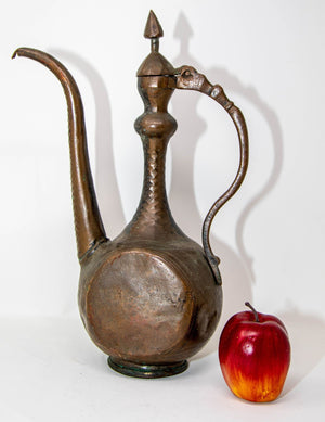 Antique Islamic Middle Eastern Qajar Persian Copper Ewer 19th Century