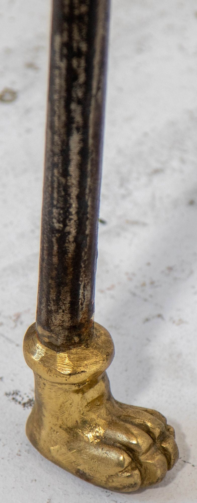 Giacometti Style Sculptural Brutalist Iron and Glass Console Table With Cat Head