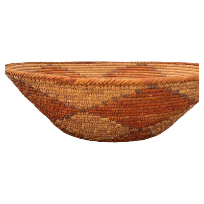 Large American Western Basket Vintage Woven Reed 1950s — additional view 4