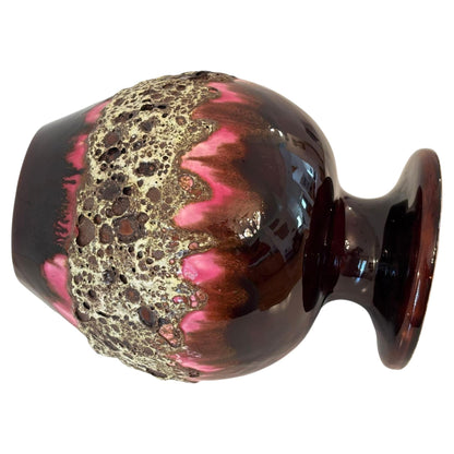 Vallauris Large Ceramic Fat Lava Footed Vase 1950s Charles Cart Style — France