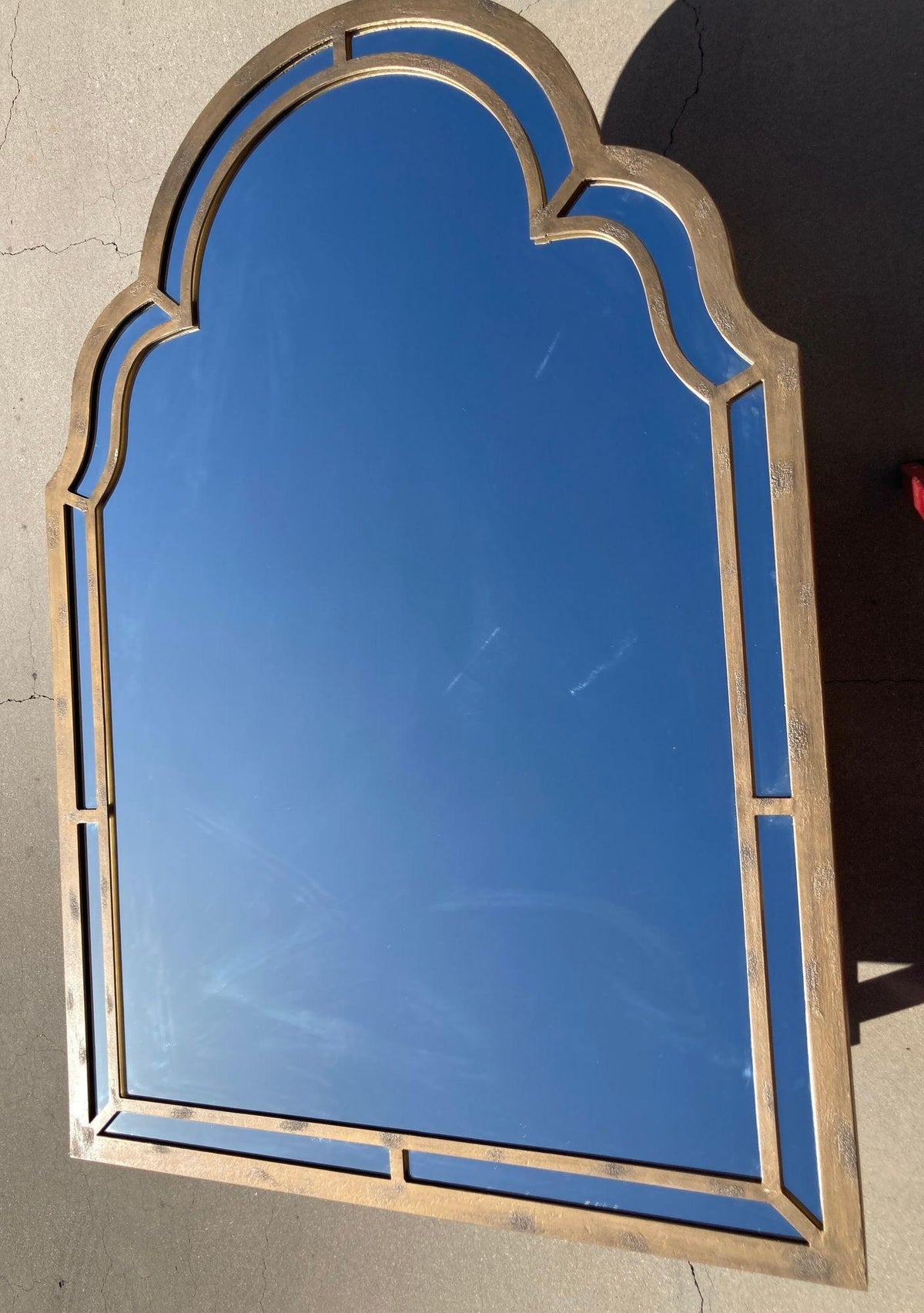 Large Forged Bronze Iron Arched Mirror 6ft 8 Spanish Moorish Colonial style — Mexico
