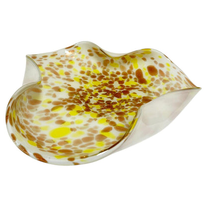 Large Murano Gold Aventurine Art Glass Bowl Flower Form Italy 1950s — additional view 5