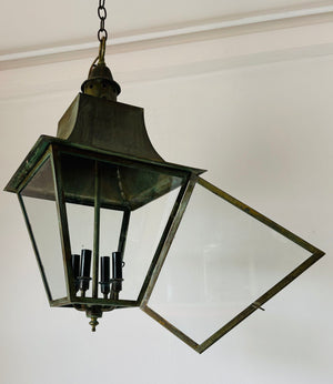 Verdigris Copper Brass Hanging Hall Lantern