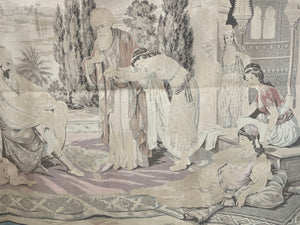 Moorish Tapestry with a 19th Century Orientalist Arabian Scene