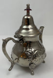 Vintage Moroccan Metal Silver Plated Tea Pot
