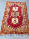 Moroccan Vintage Boujad Berber Tribal Rug 1960s