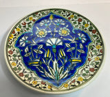 Turkish Ceramic Plate with Hand-painted Iznik Floral Design 1950s