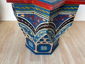 Moroccan Moorish Star Shape Blue Side Table 1960s
