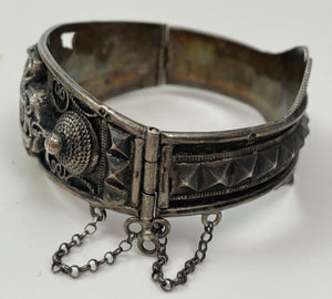 Antique Moorish North African Silver Cuff Bracelet