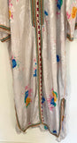 Vintage Moroccan Kaftan White Floral Design Circa 1970