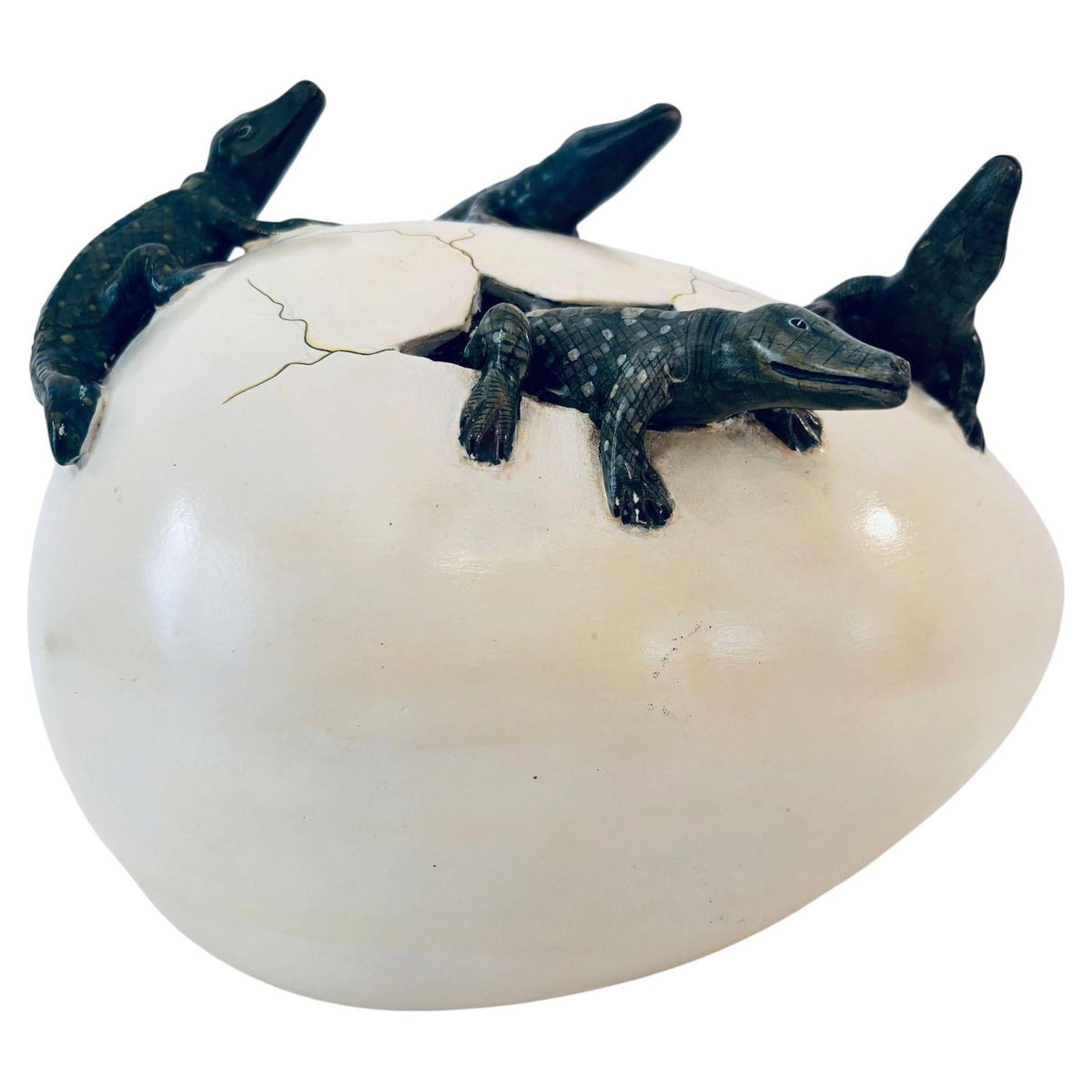 1980s Vintage Ceramic Hatching Alligators by Nacho Mejia, Mexican Art — additional view 6