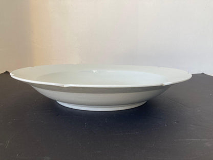 Chinese Asian White Ceramic Platter Bowl Scalloped Rim Huge Heavy 18.25 in. D. — additional view 8