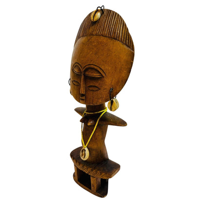 Ashanti Akua’ba Fertility Figure with Cowrie Shells, Ghana, circa 1930 — additional view 6