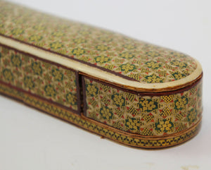 Antique Handmade Khatam Wooden Pen Box