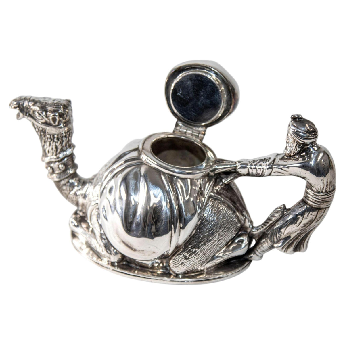 Camel Form "Karawan" Silver-Plated Teapot by Mariage Freres Paris France — detail view 11