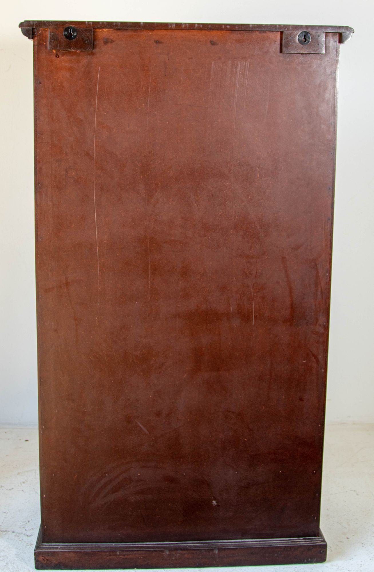 Hand-Carved Arch Bookshelf Wooden Cabinet in Rustic Blue