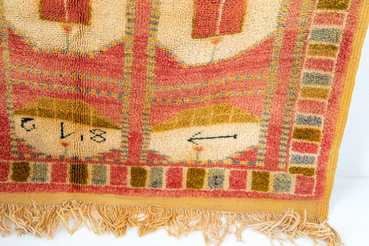 Vintage Moroccan Beni Mguild Runner Rug, Hand-Woven Wool, 1980s