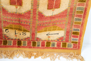 Moroccan Orange Wool Rug by the Beni MGuild Morocco 1980s