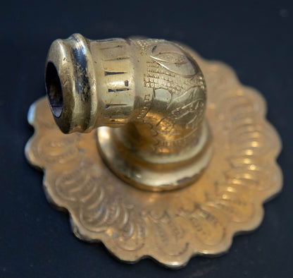 Vintage Moroccan Brass Fountain Faucet with Engraved Moorish Design