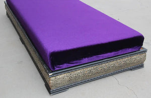 Vintage Moroccan Settee Low Bench, Daybed with Purple Cushion
