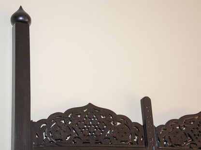 Hand-Carved Indo-Portuguese Moorish Queen Four-Poster Bed, India, 2000